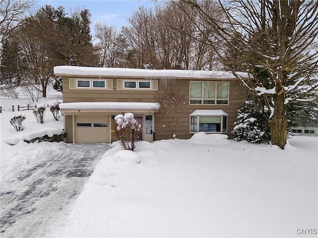 view of front of house with a garage