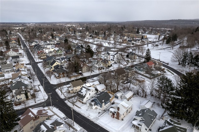 view of snowy aerial view