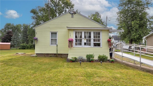 view of property exterior featuring a yard