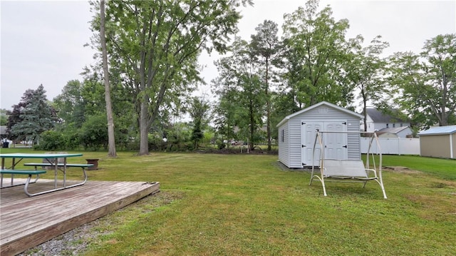 view of yard with a deck