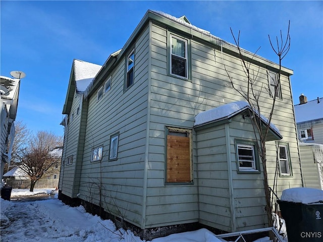 view of snowy exterior