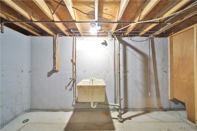 basement with sink