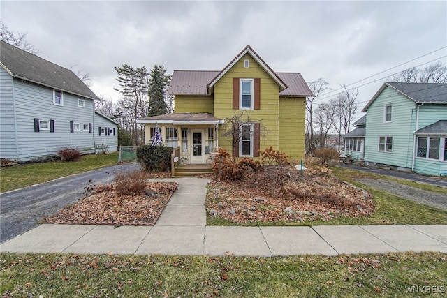 view of property with a porch