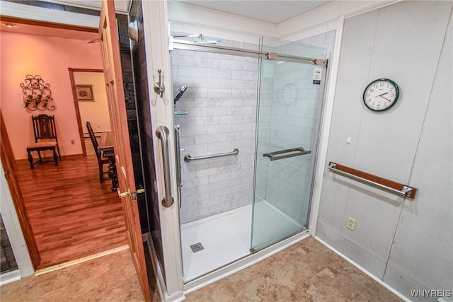 bathroom with an enclosed shower