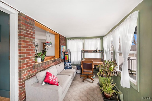 1 Alden Ave, Auburn, NY 13021 - sunroom with brick wall