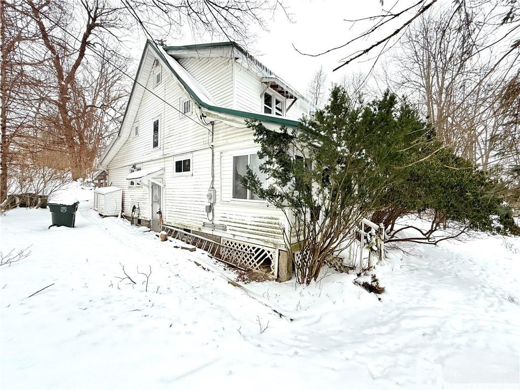 view of snow covered exterior