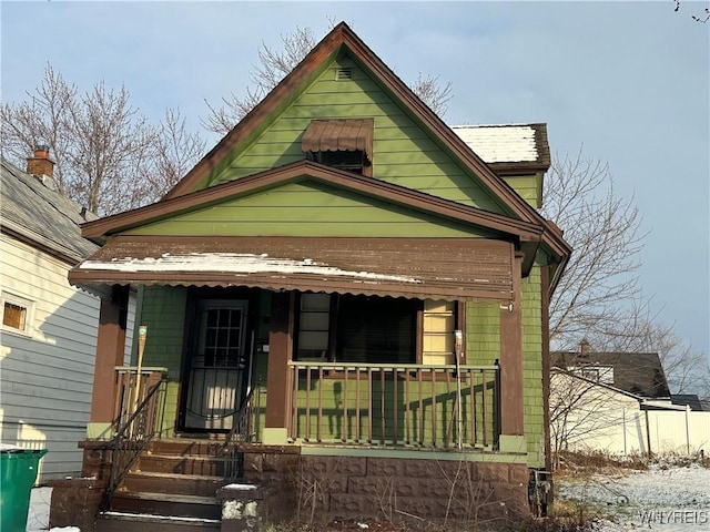 view of front of house with a porch