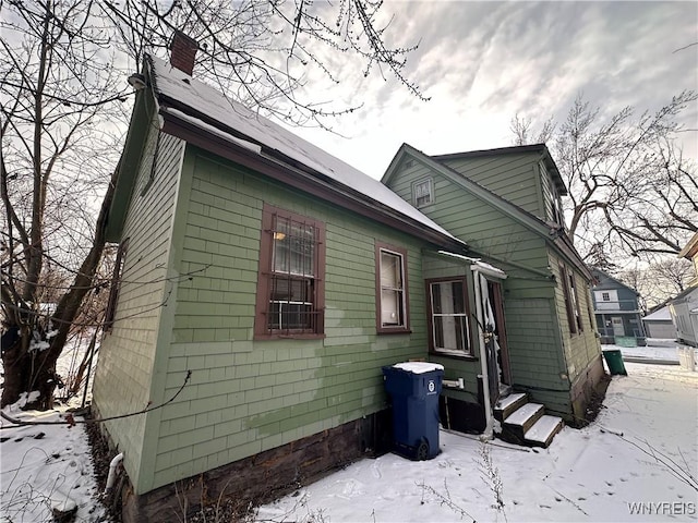 view of snowy exterior