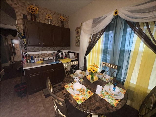 dining area with sink