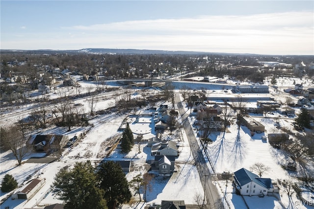 view of snowy aerial view