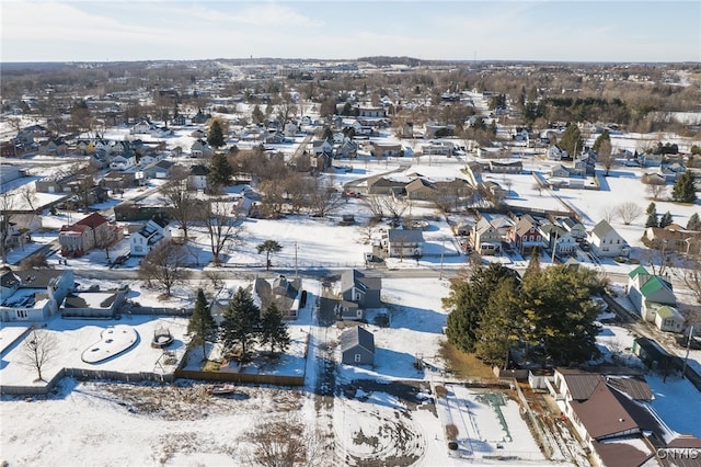 view of snowy aerial view