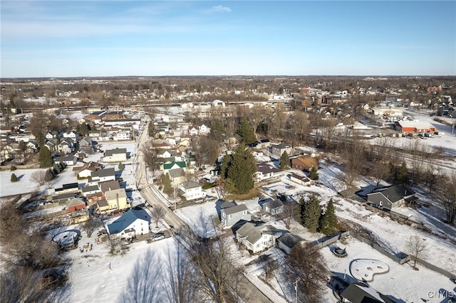 view of snowy aerial view