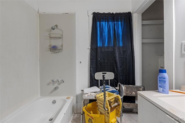 bathroom with shower / tub combination and vanity