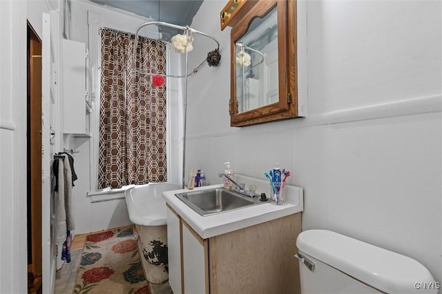 bathroom with vanity and toilet