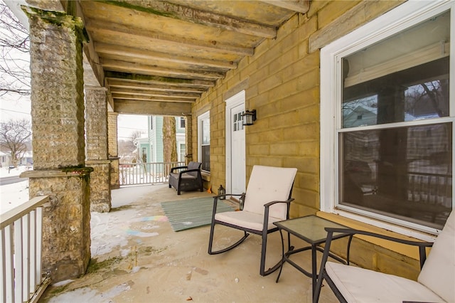 view of patio with a porch