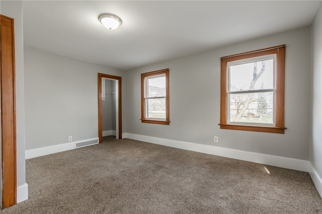 carpeted empty room featuring a wealth of natural light