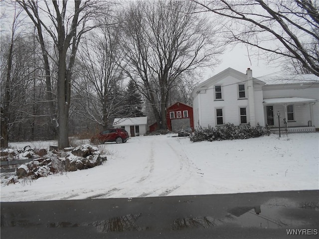 view of snow covered exterior