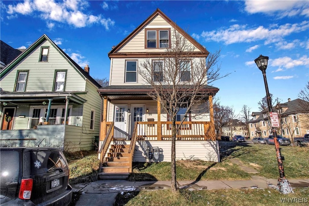 front of property featuring covered porch