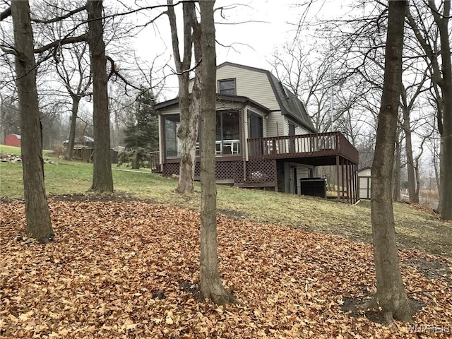 exterior space with a wooden deck