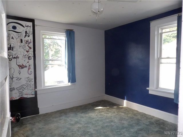 view of carpeted spare room