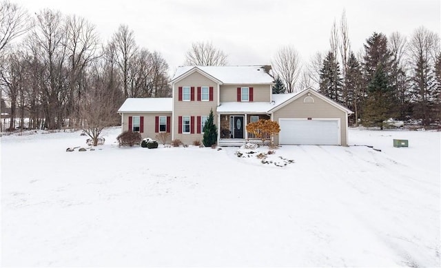 view of property featuring a garage