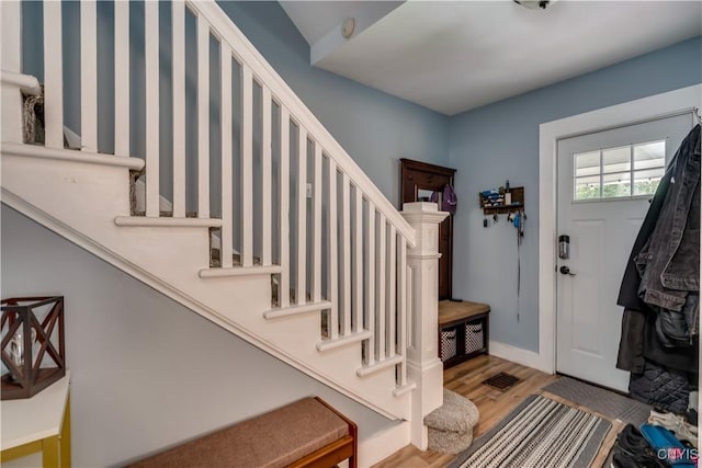 entryway featuring light hardwood / wood-style floors