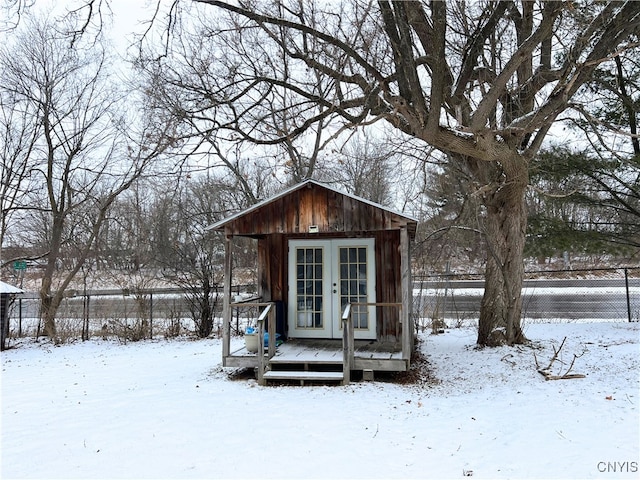 view of snow covered structure