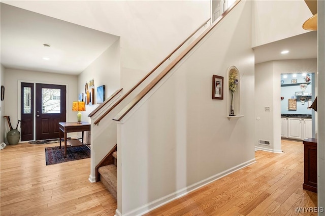 entryway featuring light hardwood / wood-style flooring