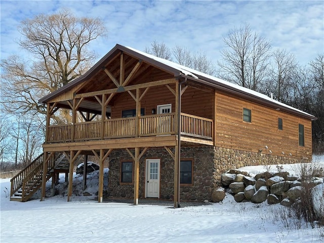 exterior space with a wooden deck