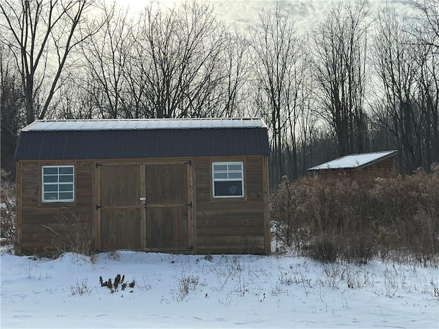 view of snow covered structure