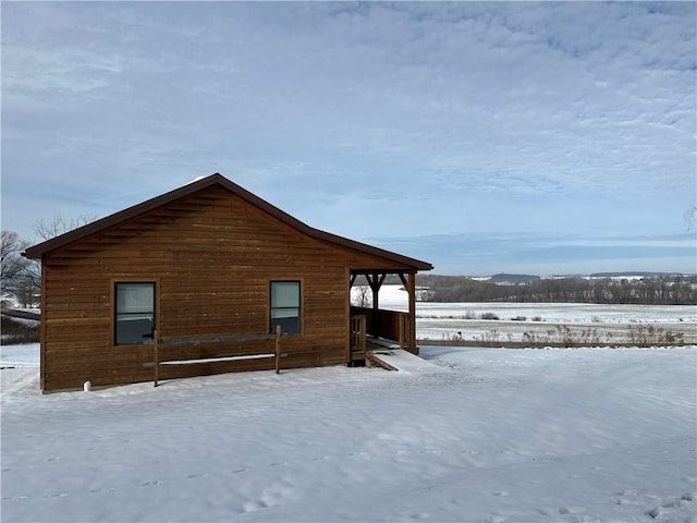 view of snowy exterior