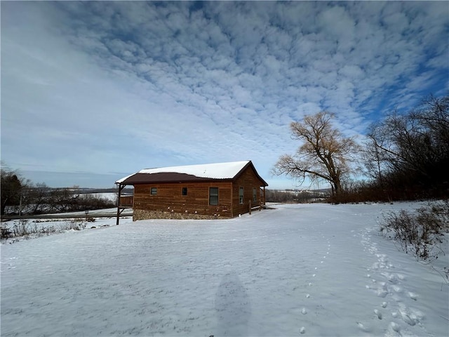 view of snowy exterior