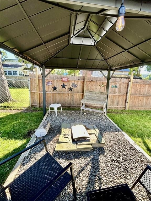 view of patio / terrace featuring a gazebo