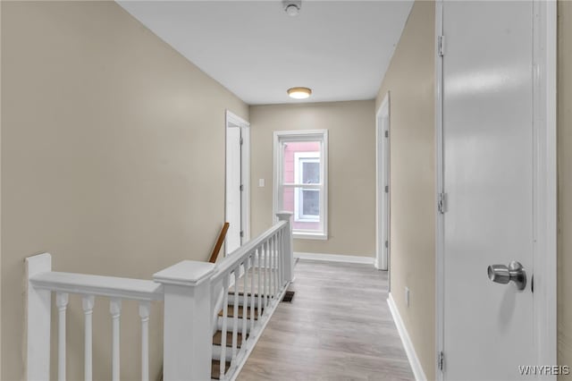 corridor featuring light wood-type flooring