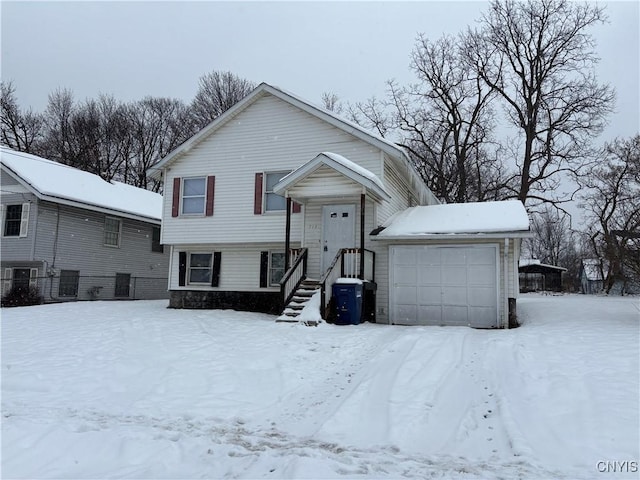 view of front of home featuring a garage