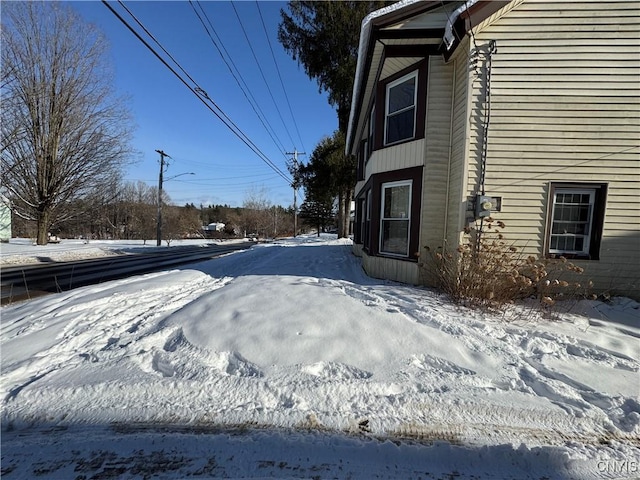 view of snowy exterior