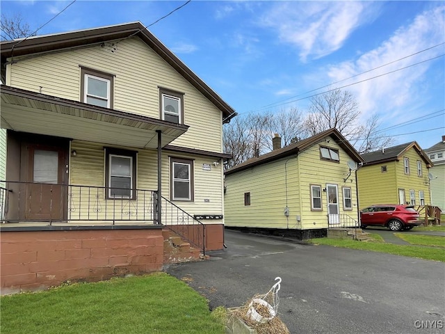 exterior space with covered porch