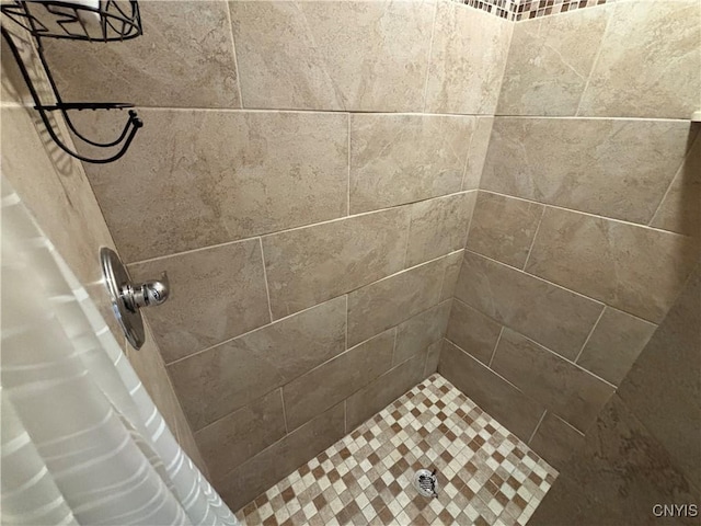 bathroom featuring a shower with curtain