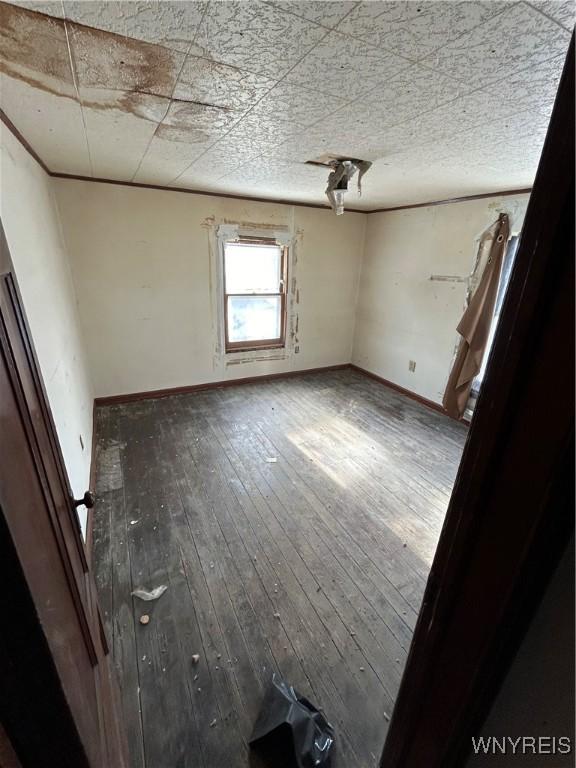 spare room with wood-type flooring