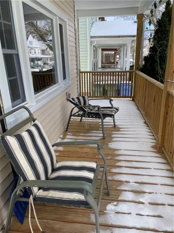 deck featuring covered porch