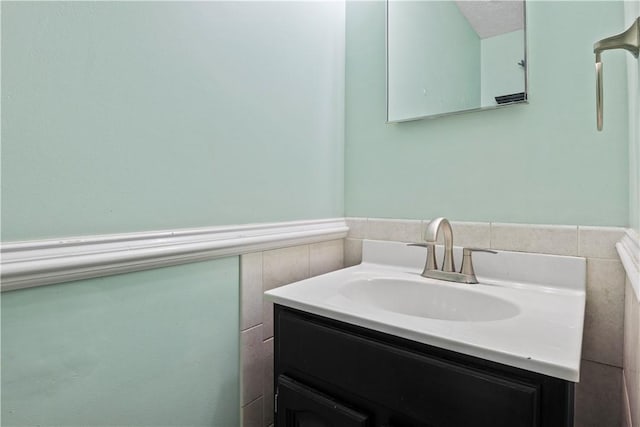 bathroom featuring vanity and a textured ceiling