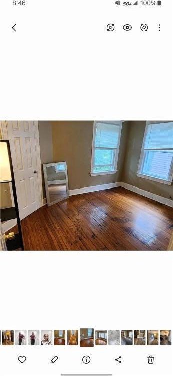 interior space with hardwood / wood-style flooring