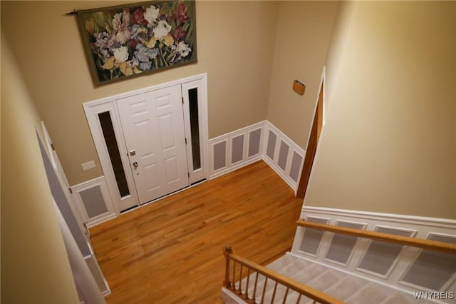 foyer entrance featuring hardwood / wood-style flooring