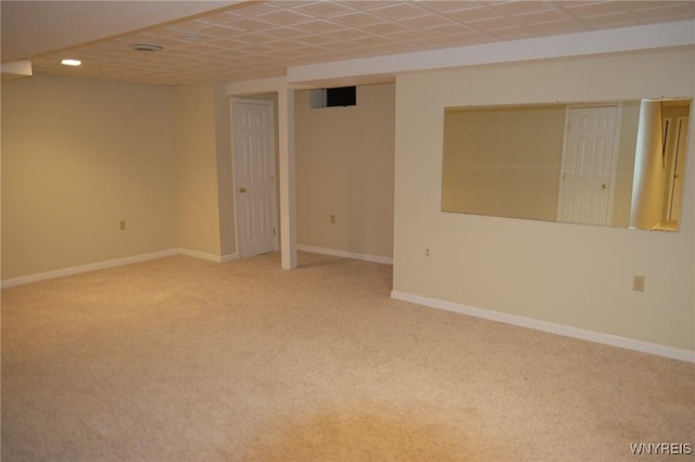 interior space featuring carpet