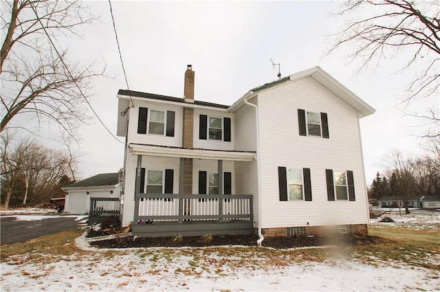 view of front property featuring covered porch