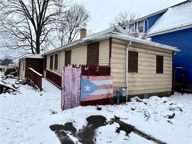 view of snowy exterior