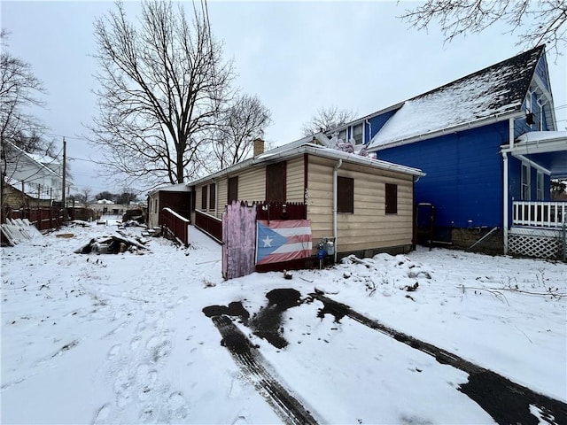 view of snowy exterior