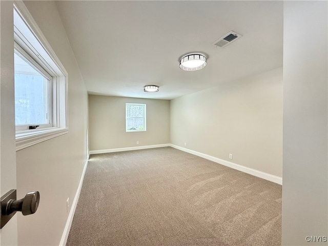 empty room featuring carpet flooring and plenty of natural light