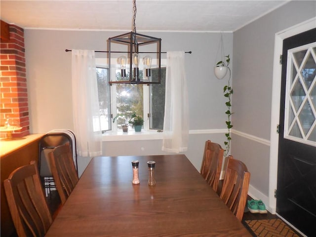 dining room featuring an inviting chandelier