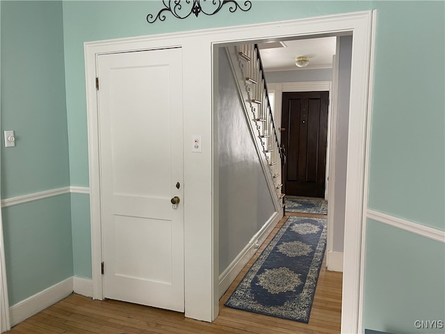 doorway to outside with hardwood / wood-style floors